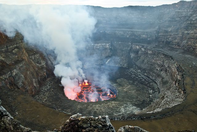 Nyiragongo Volcano Lava Lake at Virunga National Park.